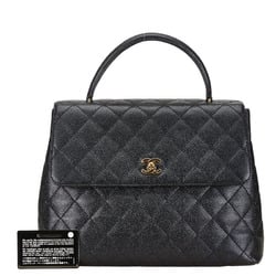 Chanel Matelasse Coco Mark Kelly-style Handbag Black Caviar Skin Women's CHANEL