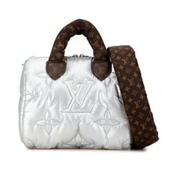 Louis Vuitton Monogram Pillow Speedy Bandouliere 25 Handbag Shoulder Bag M20973 Silver Brown Nylon Leather Women's LOUIS VUITTON