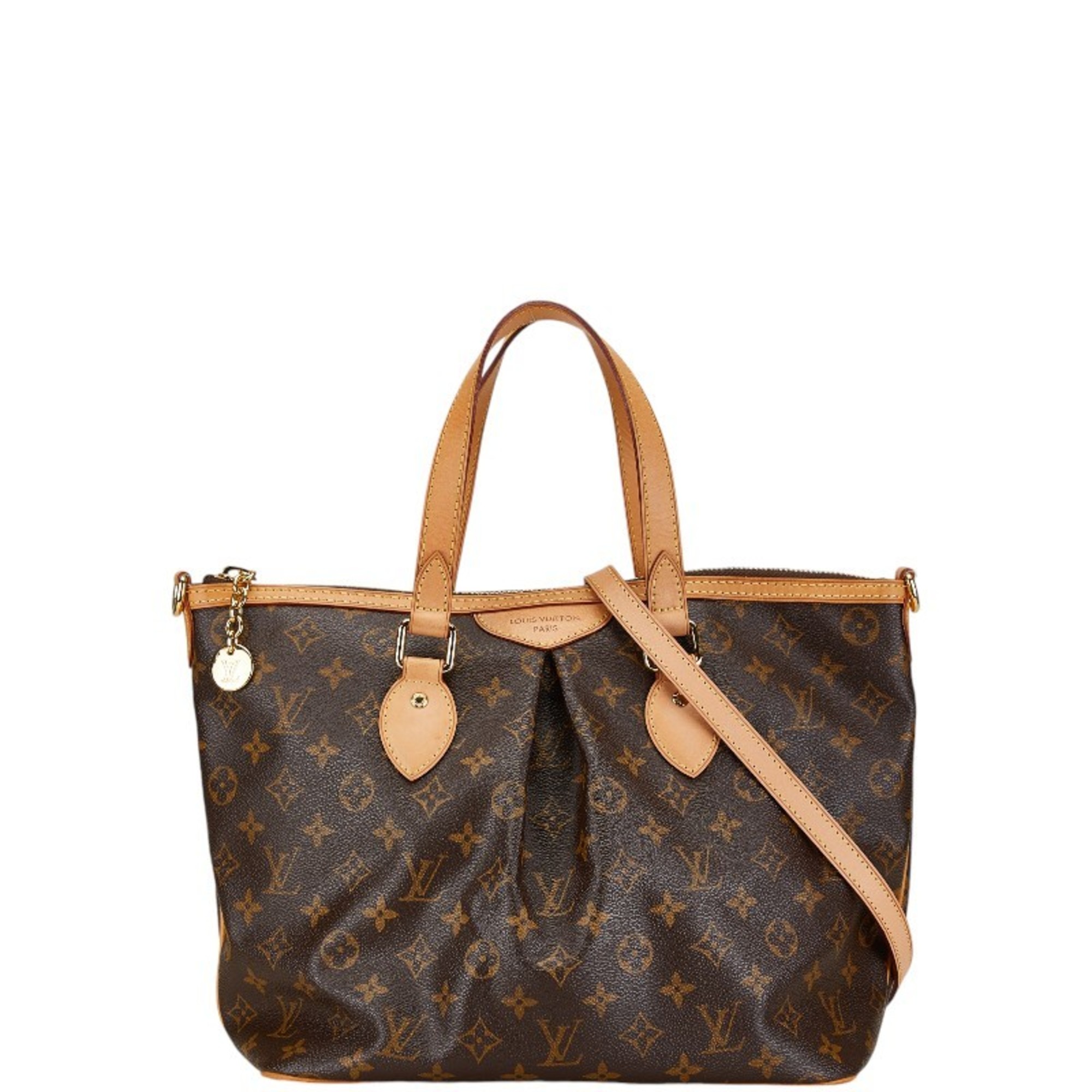 Louis Vuitton Monogram Palermo PM Handbag Shoulder Bag M40145 Brown PVC Leather Women's LOUIS VUITTON