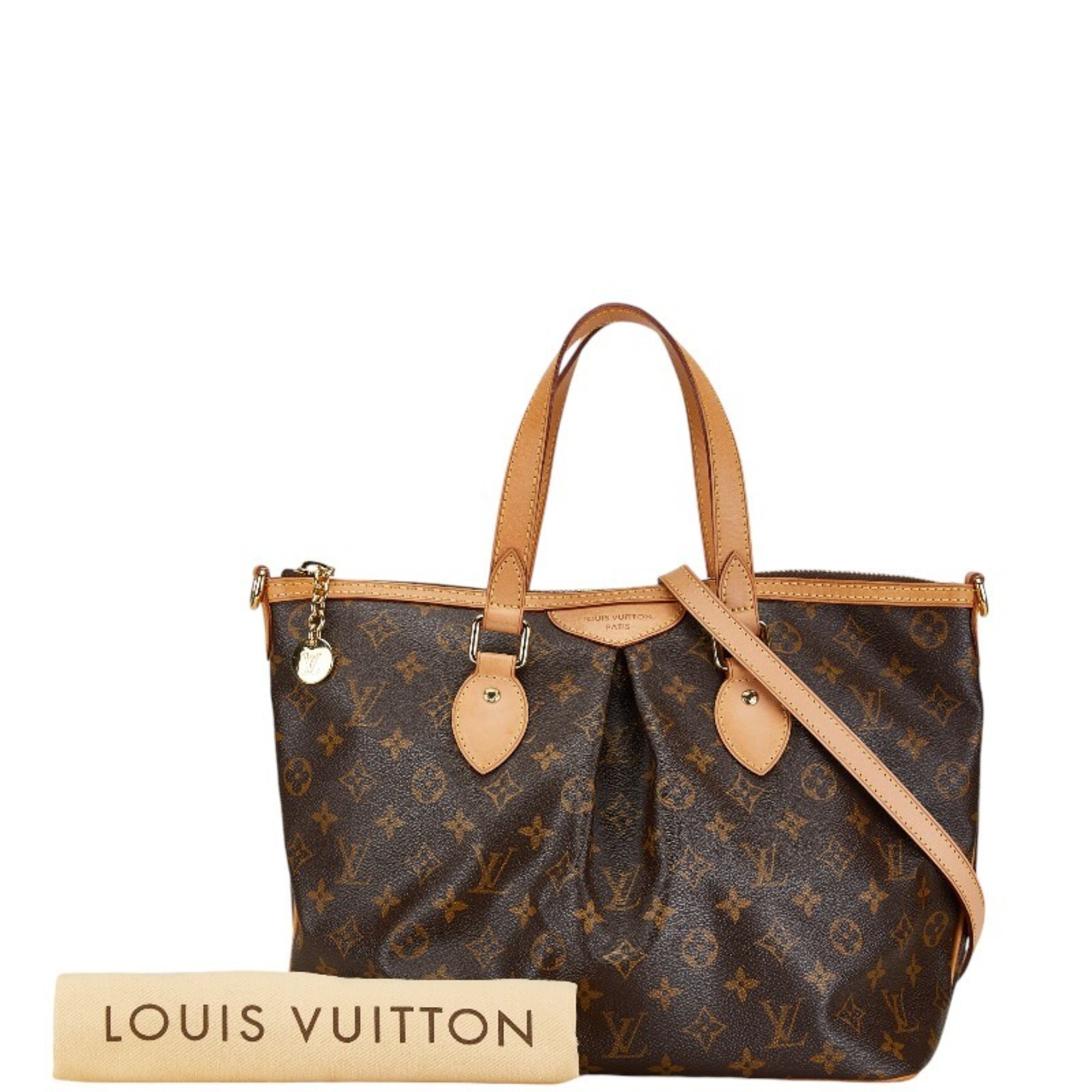 Louis Vuitton Monogram Palermo PM Handbag Shoulder Bag M40145 Brown PVC Leather Women's LOUIS VUITTON