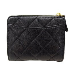 CHANEL Wallet for Women and Men, Coin Case, Matelasse, Caviar Skin, Black, AP3999, L-Shaped