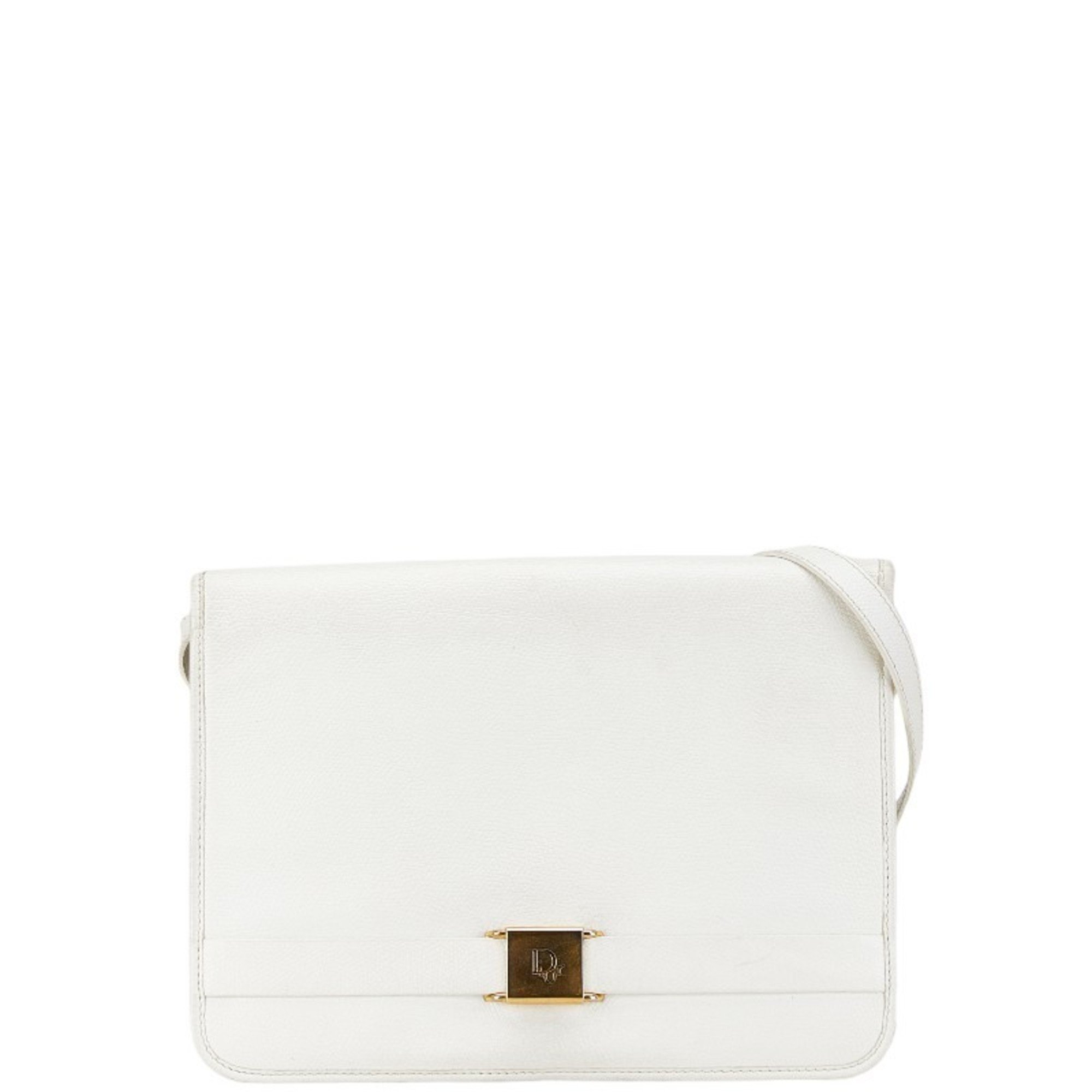 Christian Dior Dior Shoulder Bag White Leather Women's