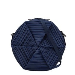 ISSEY MIYAKE PLEATS PLEASE Frozen Flower Shoulder Bag Navy Polyester Women's