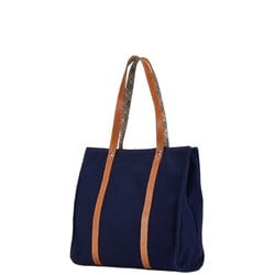 Burberry Nova Check Tote Bag Handbag Navy Canvas Women's BURBERRY