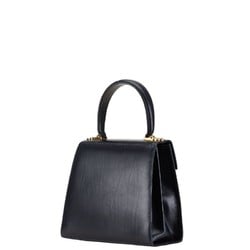 Salvatore Ferragamo Gancini Handbag Black Leather Women's