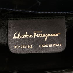 Salvatore Ferragamo Gancini Handbag Black Leather Women's