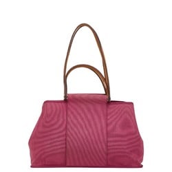 Hermes Kabak Elan PM Tote Bag Ruby Purple Toile Officier Leather Women's HERMES