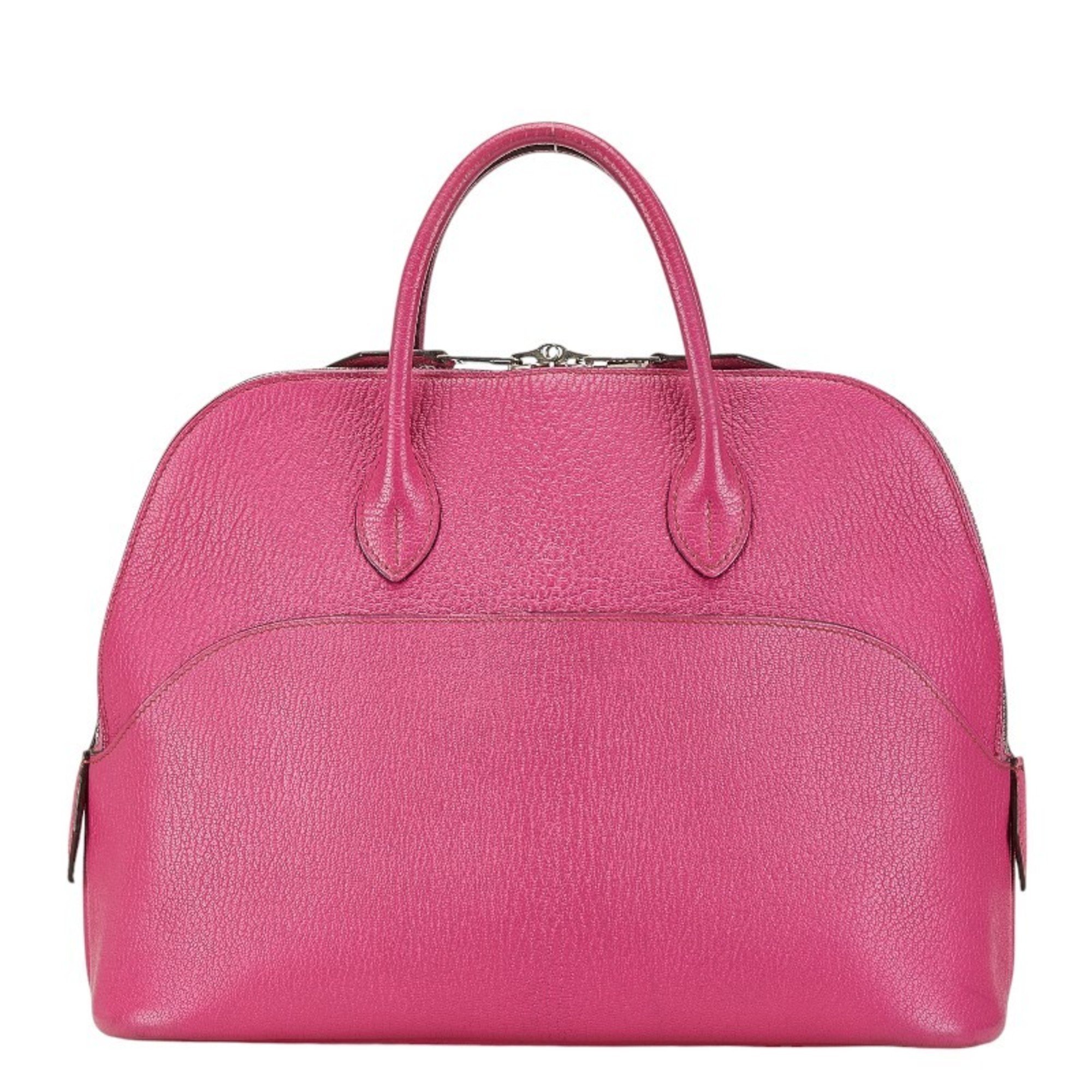 Hermes Polido 30 Handbag Rose Shocking Pink Chevre Women's HERMES