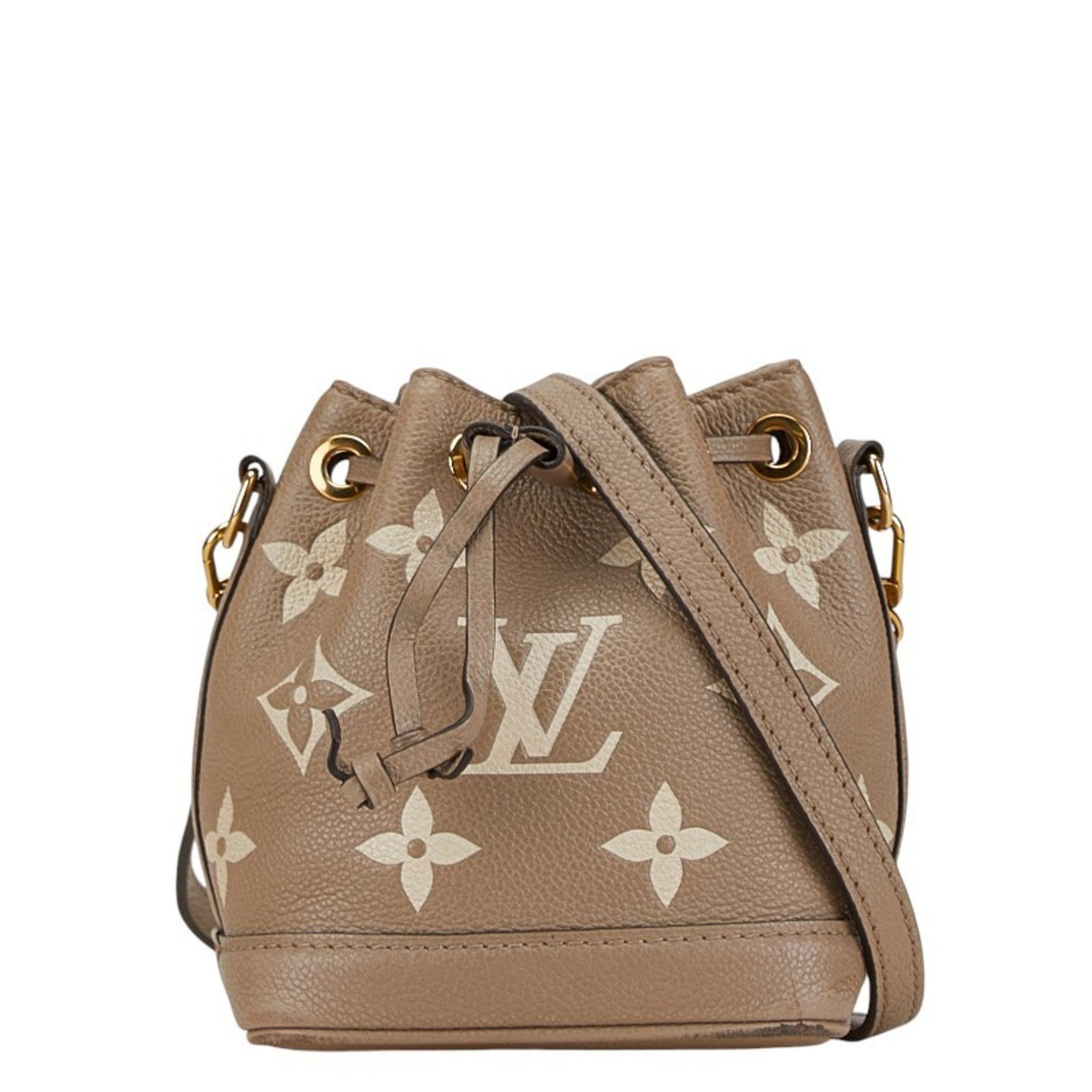 Louis Vuitton Monogram Empreinte Nanonoe Shoulder Bag M46291 Beige Greige Leather Women's LOUIS VUITTON