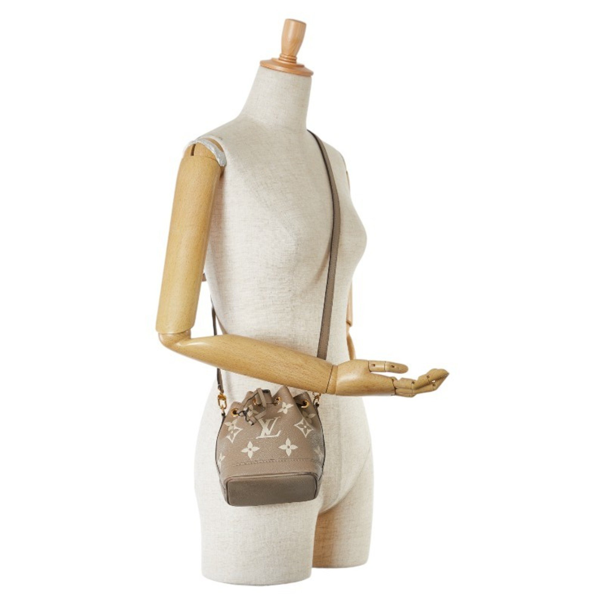 Louis Vuitton Monogram Empreinte Nanonoe Shoulder Bag M46291 Beige Greige Leather Women's LOUIS VUITTON