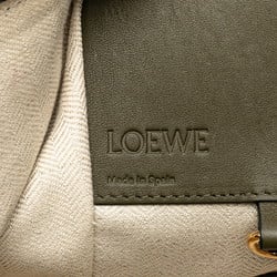 LOEWE Anagram Hammock Small Handbag Shoulder Bag Khaki Ivory Leather Women's