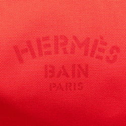 Hermes Panier de Plage PM Reversible Tote Bag Shoulder Beige Red Canvas Cotton Women's HERMES