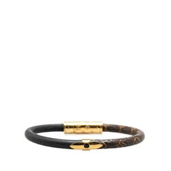 Louis Vuitton Monogram Bracelet Daily Confidential M6431E Brown Black Leather Plated Women's LOUIS VUITTON