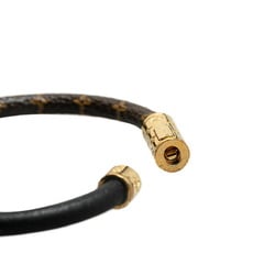 Louis Vuitton Monogram Bracelet Daily Confidential M6431E Brown Black Leather Plated Women's LOUIS VUITTON