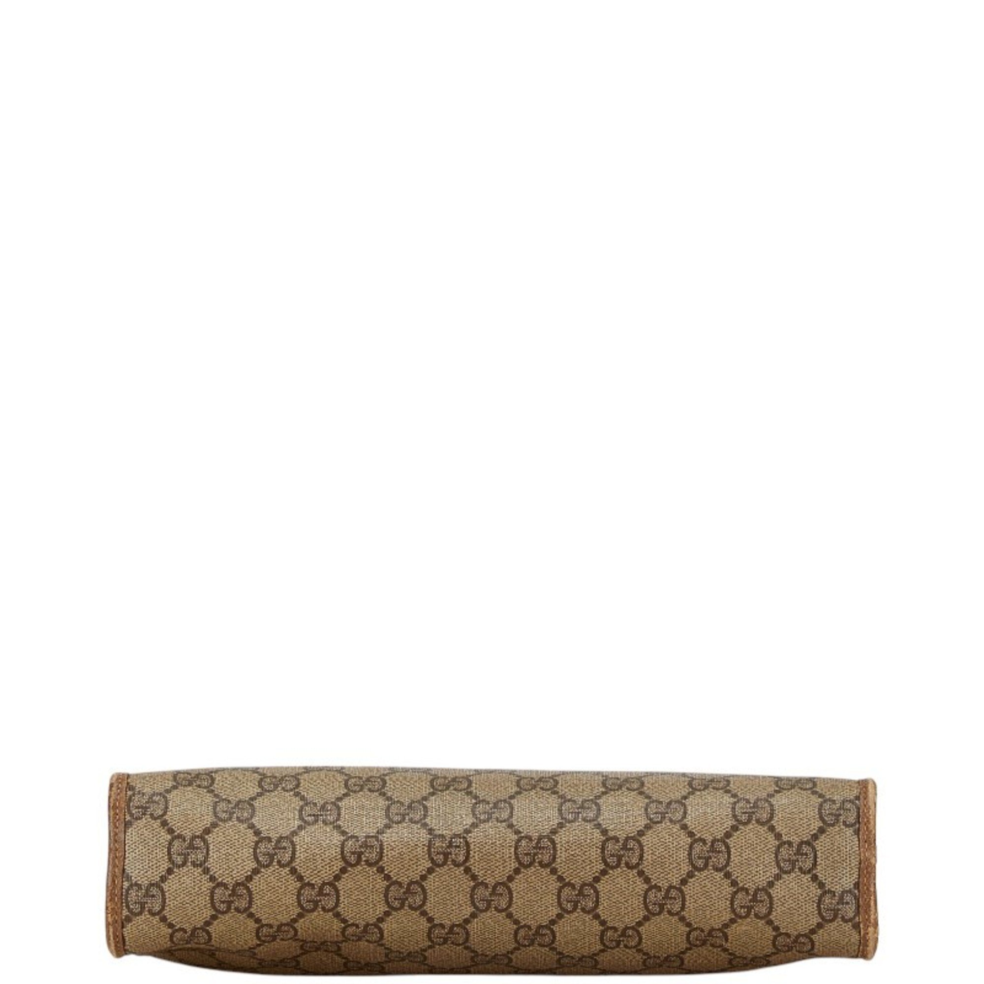 Gucci GG Supreme Clutch Bag Second 97 01 037 Beige PVC Leather Women's GUCCI