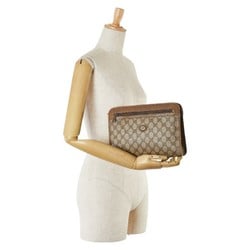 Gucci GG Supreme Clutch Bag Second 97 01 037 Beige PVC Leather Women's GUCCI