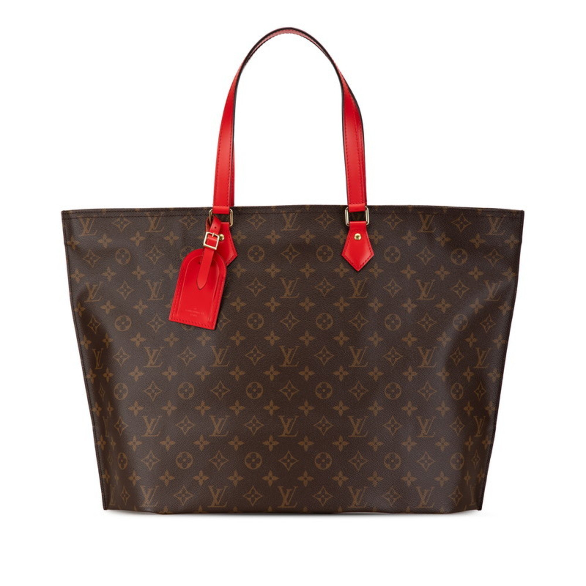 Louis Vuitton Monogram All In MM Handbag Tote Bag M55174 Brown Red PVC Leather Women's LOUIS VUITTON