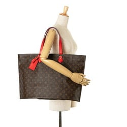 Louis Vuitton Monogram All In MM Handbag Tote Bag M55174 Brown Red PVC Leather Women's LOUIS VUITTON