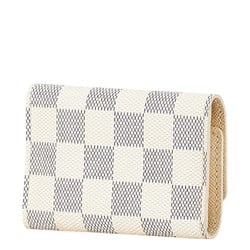 Louis Vuitton Damier Azur Multicle 6 Key Case Ring N61745 White PVC Leather Women's LOUIS VUITTON