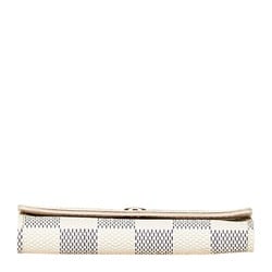 Louis Vuitton Damier Azur Multicle 6 Key Case Ring N61745 White PVC Leather Women's LOUIS VUITTON