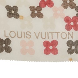 Louis Vuitton Monogram Scarf Muffler 401910 White Multicolor Silk Women's LOUIS VUITTON