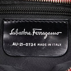 Salvatore Ferragamo Shoulder Bag AU-21 0734 Black Red Canvas Leather Women's