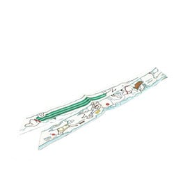 Hermes Twilly LES CHIENS PARISIENS Parisian Dog Scarf Muffler Crème Bleu Green Silk Women's HERMES