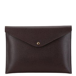 Louis Vuitton Taiga Document Case Clutch Bag Second M99087 Acajou Brown Leather Men's LOUIS VUITTON