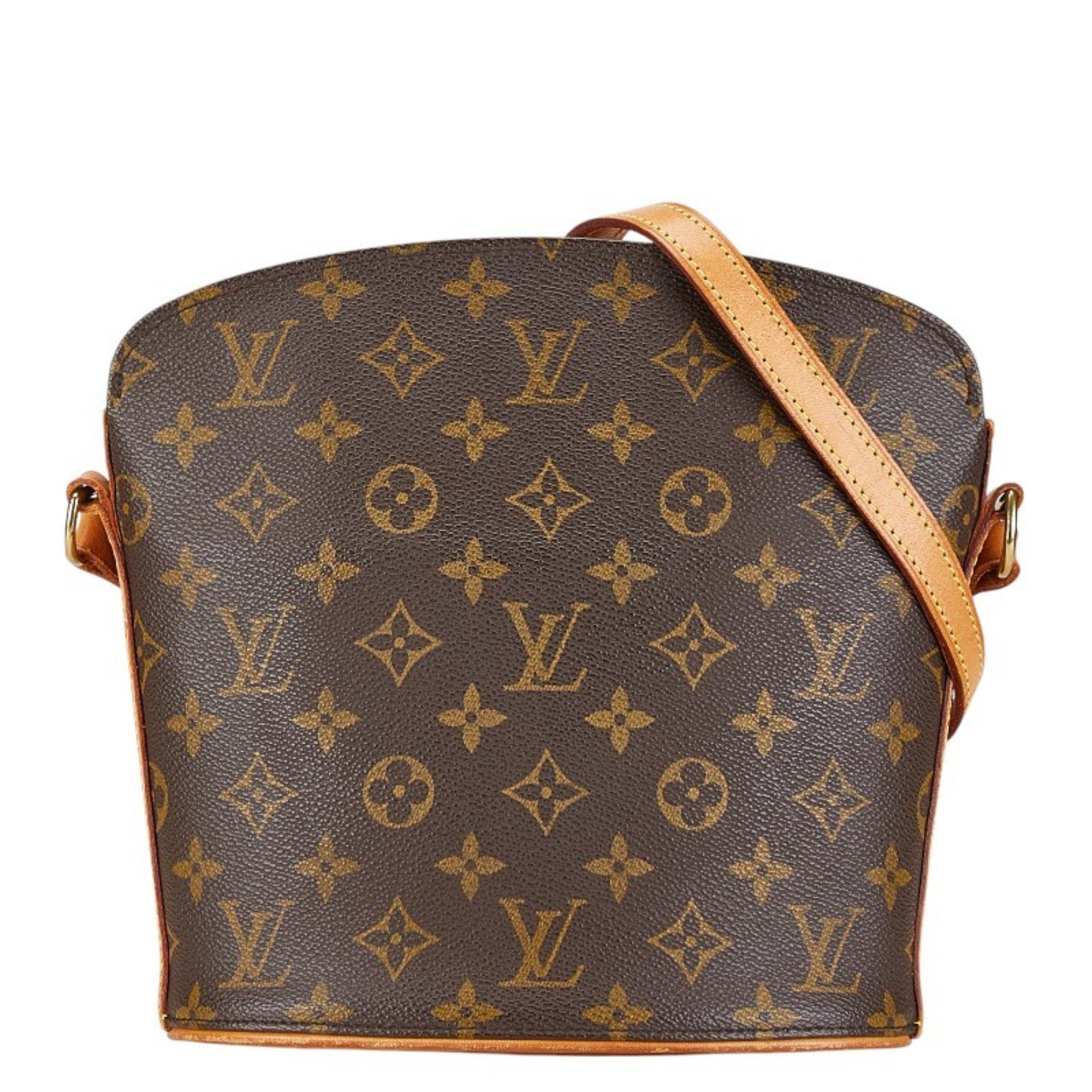 Louis Vuitton Monogram Drouot Shoulder Bag M51290 Brown PVC Leather Women's LOUIS VUITTON