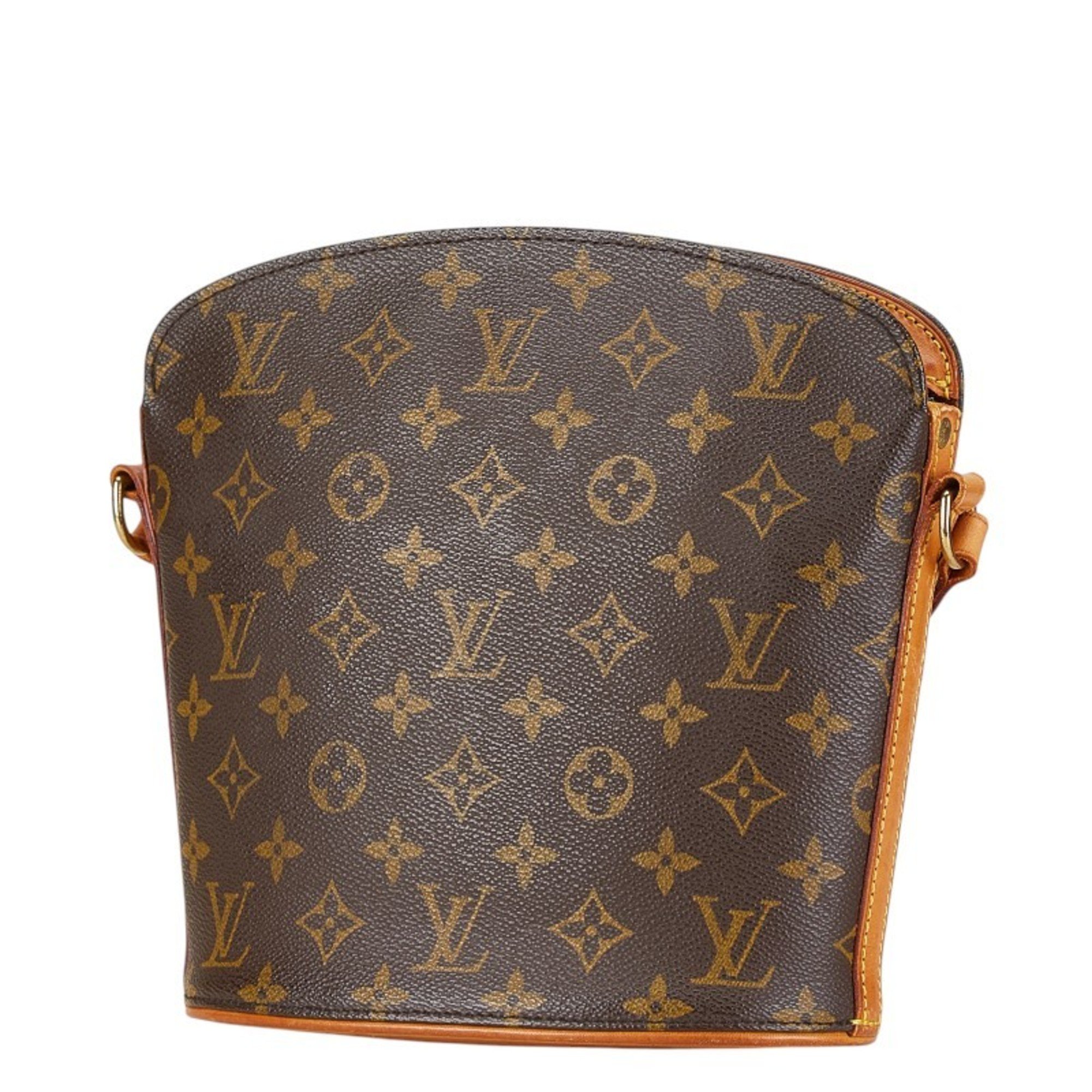 Louis Vuitton Monogram Drouot Shoulder Bag M51290 Brown PVC Leather Women's LOUIS VUITTON