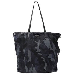 PRADA Bags for Women and Men, Tote Bags, Shoulder 2-way, Nylon, Blue, Black, 1BG189, Camouflage