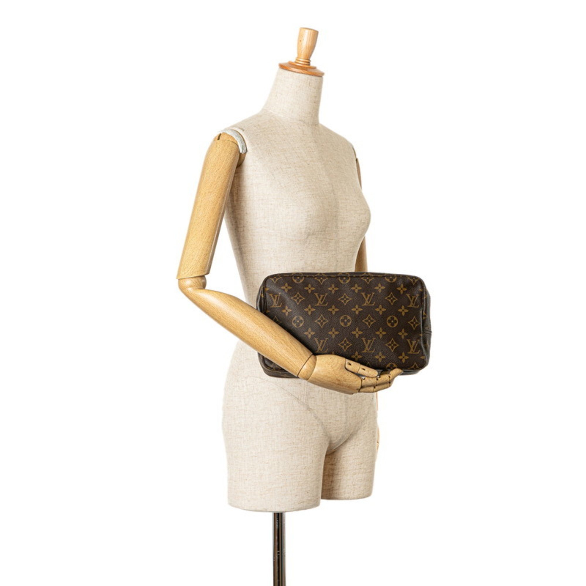 Louis Vuitton Monogram Truss Toilette 28 Pouch M47522 Brown PVC Leather Women's LOUIS VUITTON