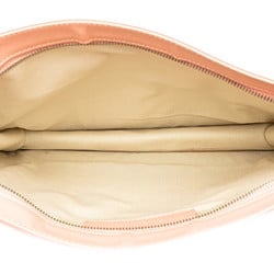 Balenciaga Clutch Bag Second 410119 Ivory Pink Canvas Leather Women's BALENCIAGA