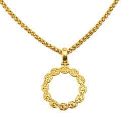 Chanel Coco Mark Magnifying Glass Necklace Gold Plated Women's CHANEL