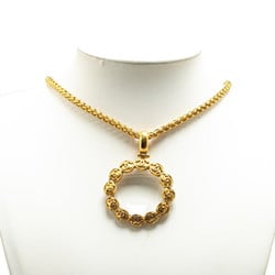 Chanel Coco Mark Magnifying Glass Necklace Gold Plated Women's CHANEL