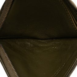 Bottega Veneta Intrecciato Coin Case, Khaki, Black, Leather, Women's, BOTTEGAVENETA