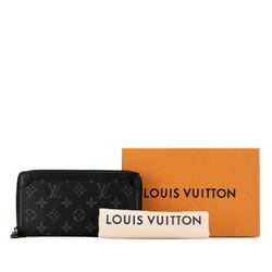 Louis Vuitton Mongram Eclipse Trunk Zippy Wallet Round Long M80558 Black PVC Leather Women's LOUIS VUITTON