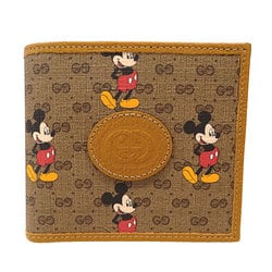 GUCCI Wallet for Women and Men Micro GG Supreme Bi-fold Light Brown 602549 Disney Collaboration Mickey Mouse