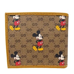 GUCCI Wallet for Women and Men Micro GG Supreme Bi-fold Light Brown 602549 Disney Collaboration Mickey Mouse