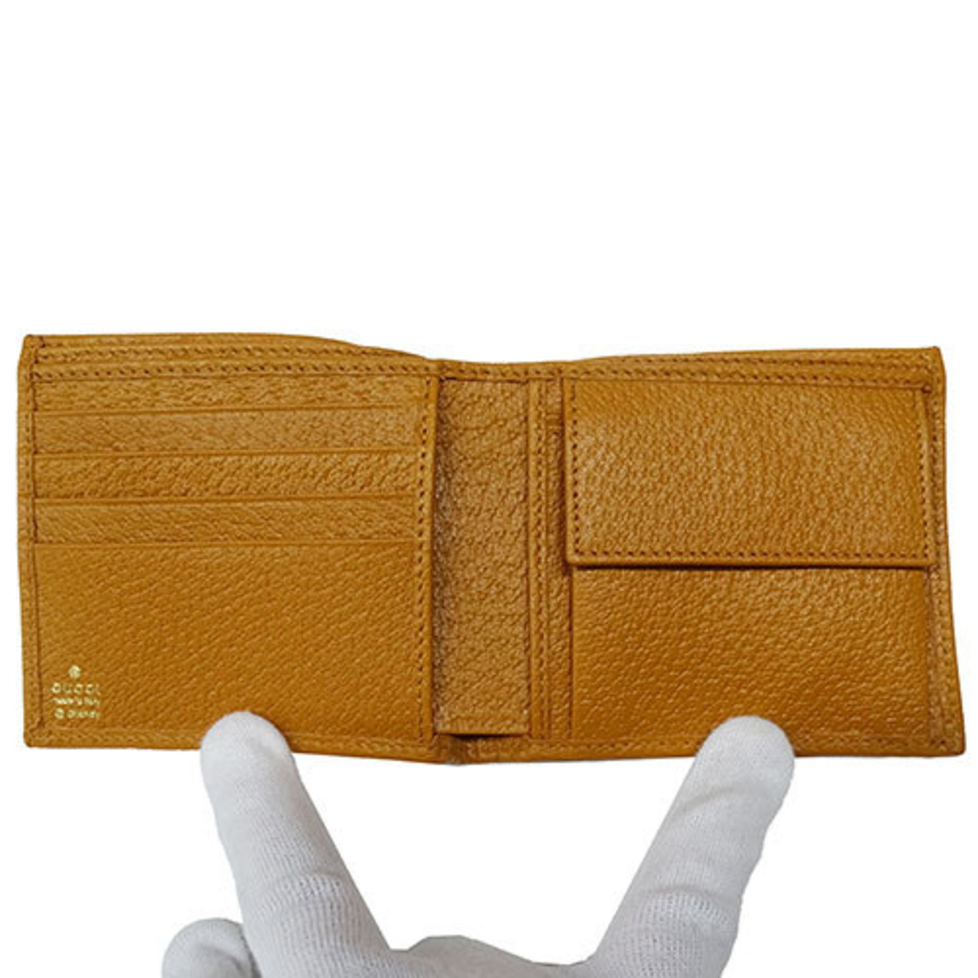 GUCCI Wallet for Women and Men Micro GG Supreme Bi-fold Light Brown 602549 Disney Collaboration Mickey Mouse