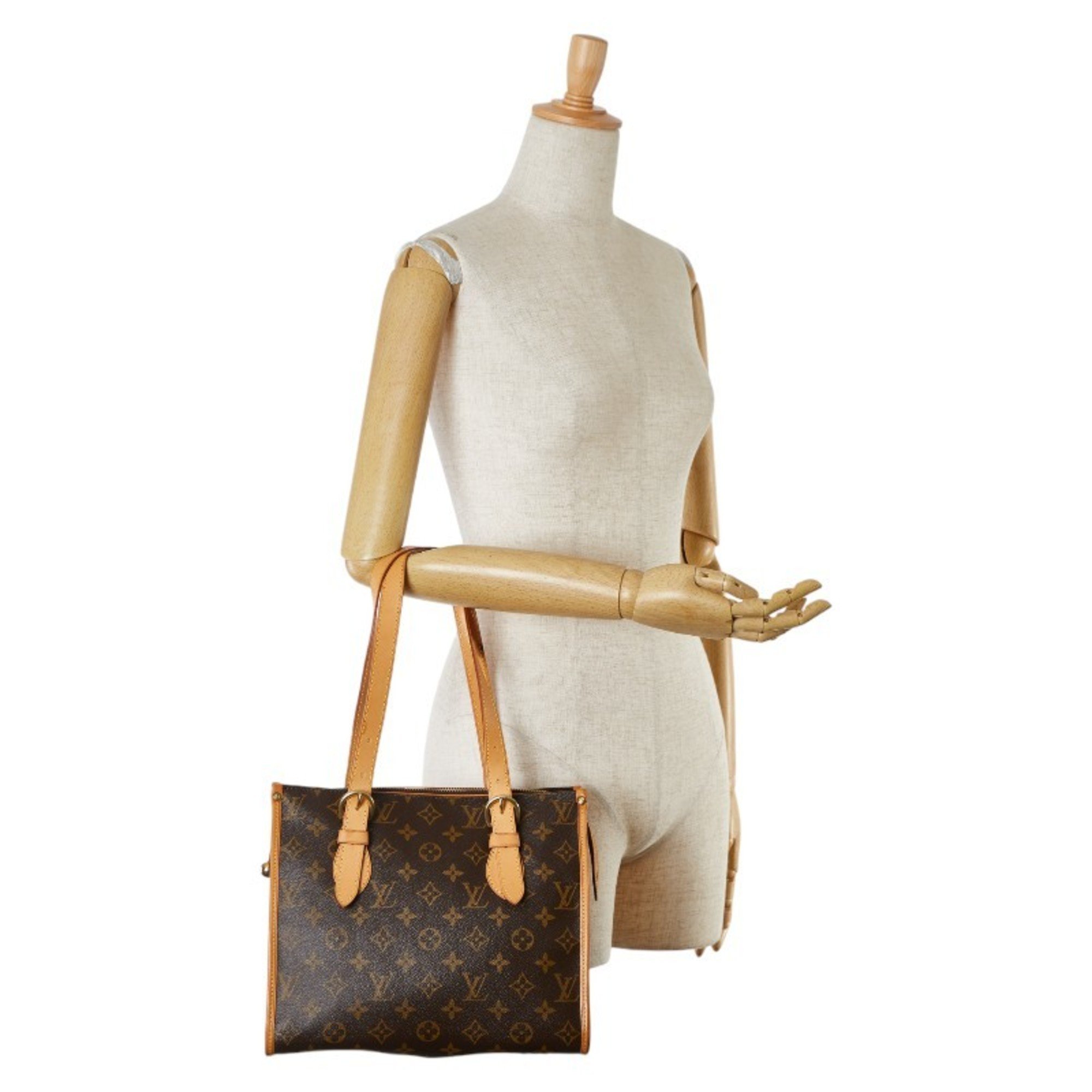 Louis Vuitton Monogram Popincourt Au Shoulder Bag Tote M40007 Brown PVC Leather Women's LOUIS VUITTON