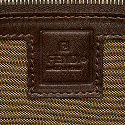 FENDI ZUCCA Handbag Brown Canvas Leather Women's