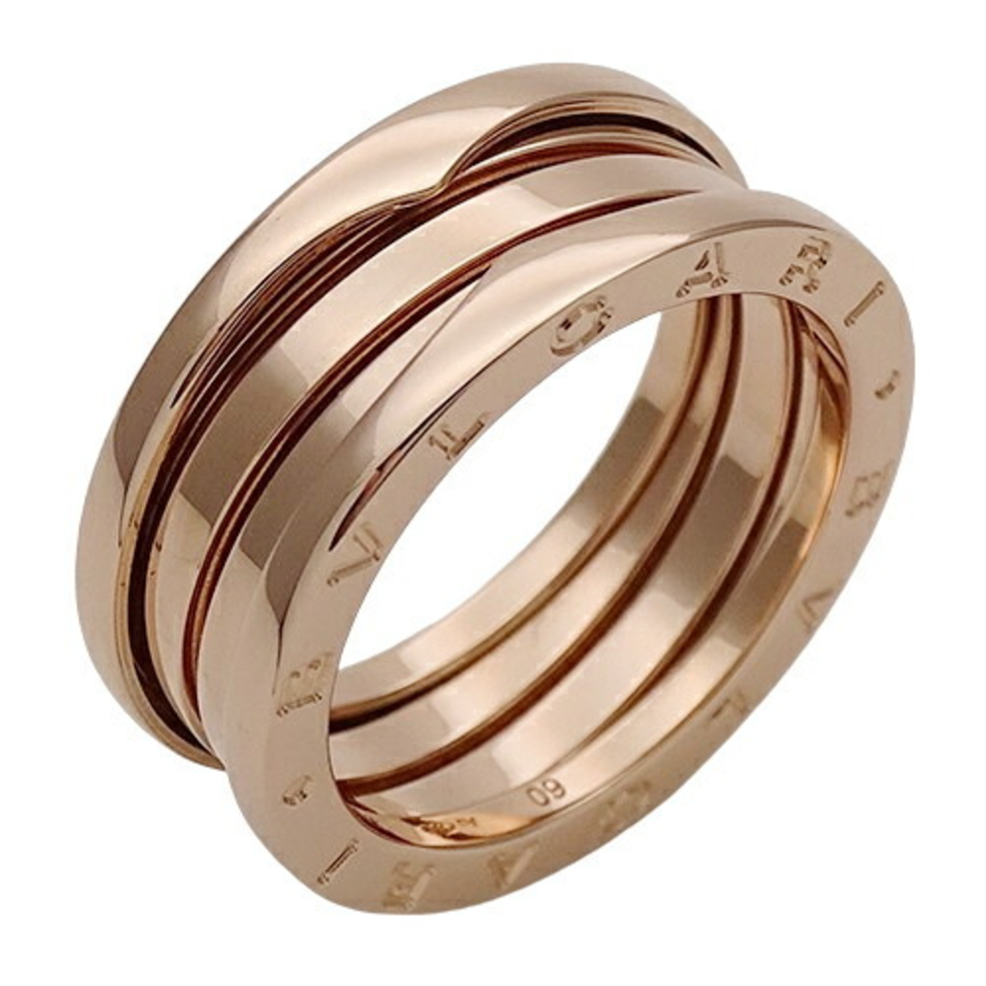 BVLGARI Men's Ring 750PG B-zero1 3-Band Pink Gold #60 Approx. Size 20 Polished