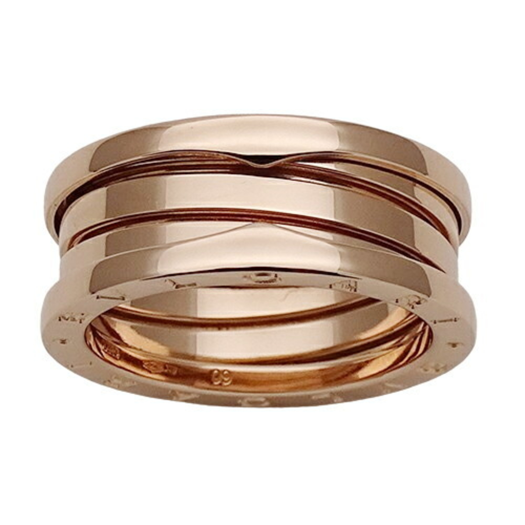 BVLGARI Men's Ring 750PG B-zero1 3-Band Pink Gold #60 Approx. Size 20 Polished