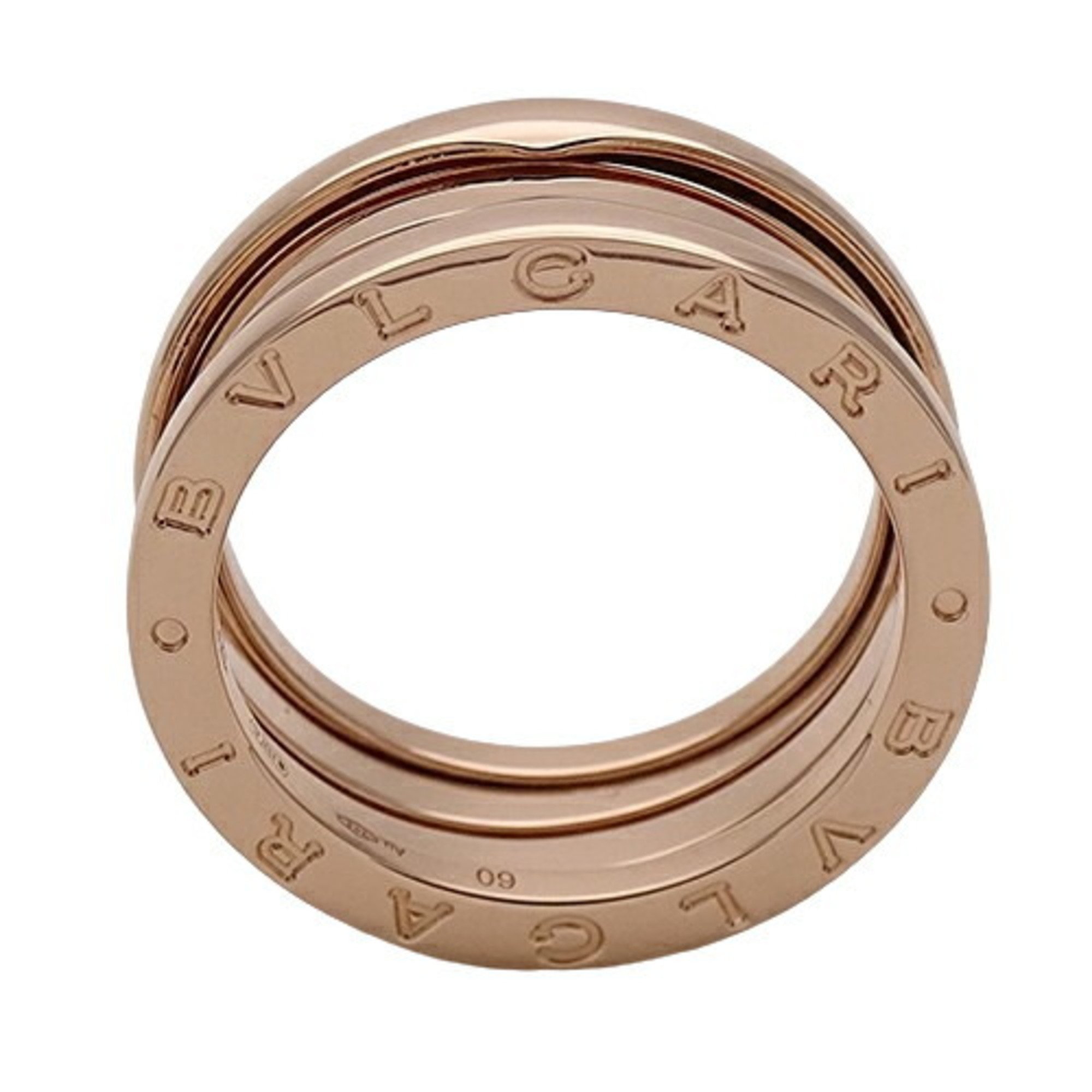 BVLGARI Men's Ring 750PG B-zero1 3-Band Pink Gold #60 Approx. Size 20 Polished