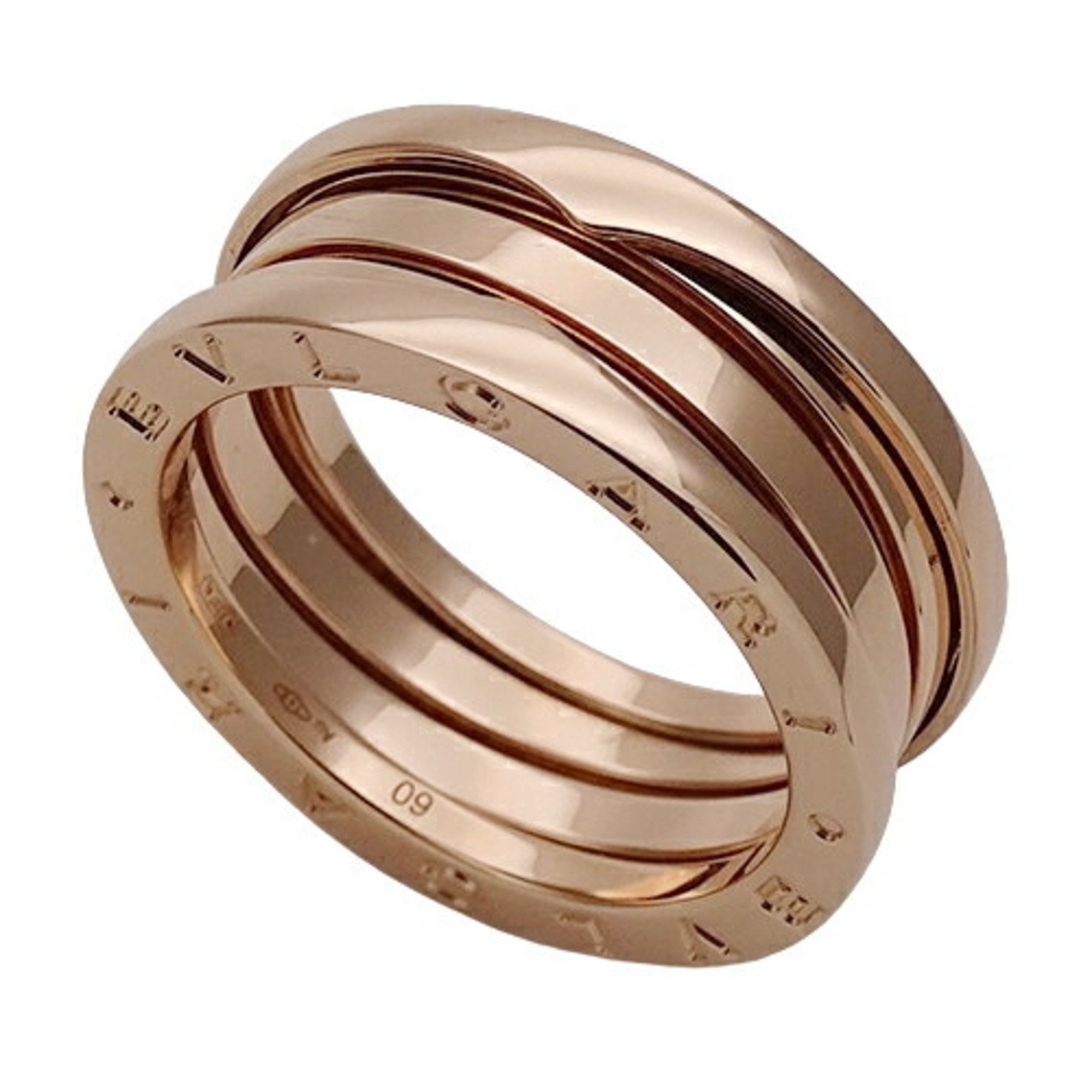 BVLGARI Men's Ring 750PG B-zero1 3-Band Pink Gold #60 Approx. Size 20 Polished