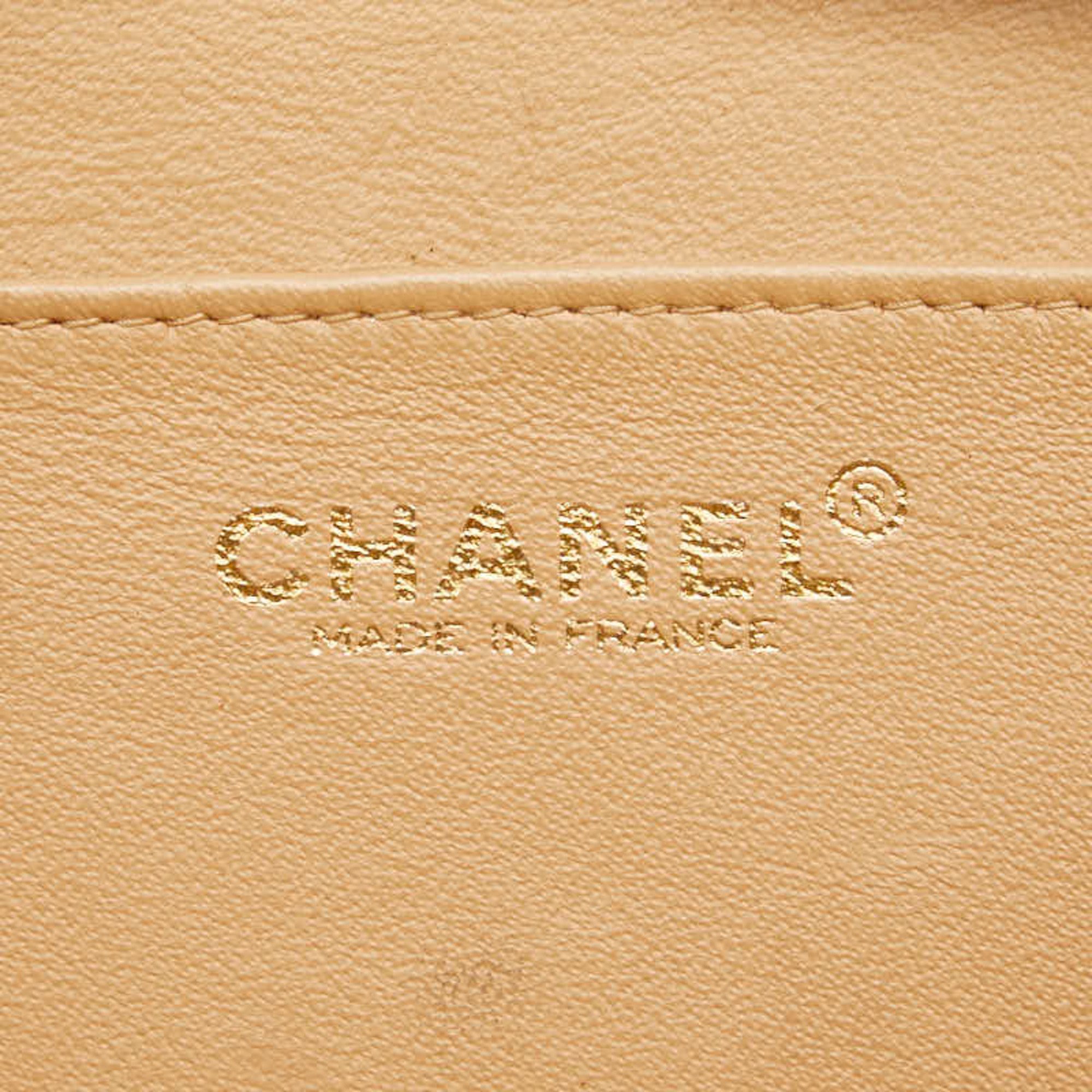 Chanel Chocolate Bar Handbag Beige Brown Canvas Leather Women's CHANEL