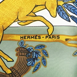 Hermes Carre 90 ANIMAL ALPHABET Alphabet Animal Bird Bandana Scarf Muffler Green Multicolor Silk Women's HERMES