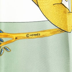 Hermes Carre 90 ANIMAL ALPHABET Alphabet Animal Bird Bandana Scarf Muffler Green Multicolor Silk Women's HERMES