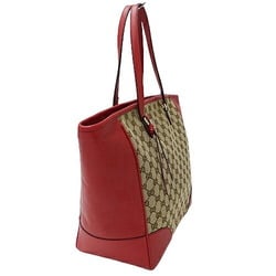 GUCCI Women's Tote Bag GG Canvas Leather Beige Red 449242